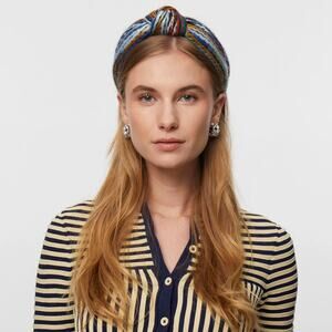 NWT Lele Sadoughi Mixed Yarn Knotted Multicolor Headband in Iris